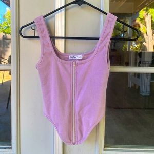 Purple zip up tank top, Size S/M
